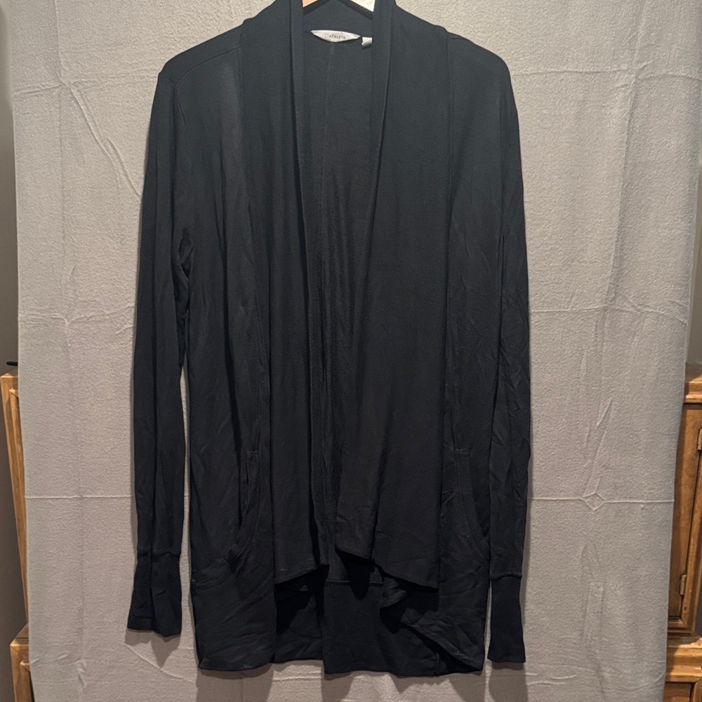 Athleta Black Open Front pranayama Cardigan